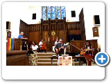 Paul Livingstone & Wage Peace Band, first service at Throop Unitarian Universalist Church.